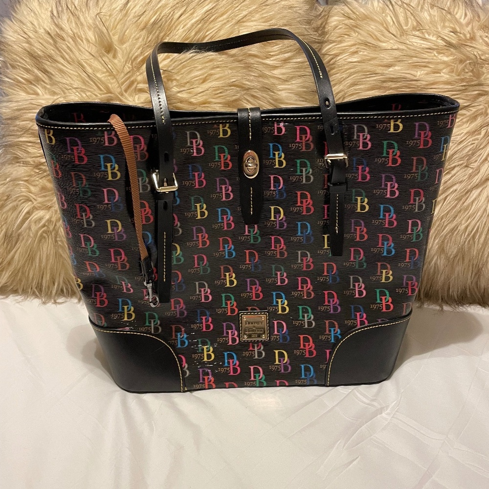 Rooney & Bourke black Dover tote multi color